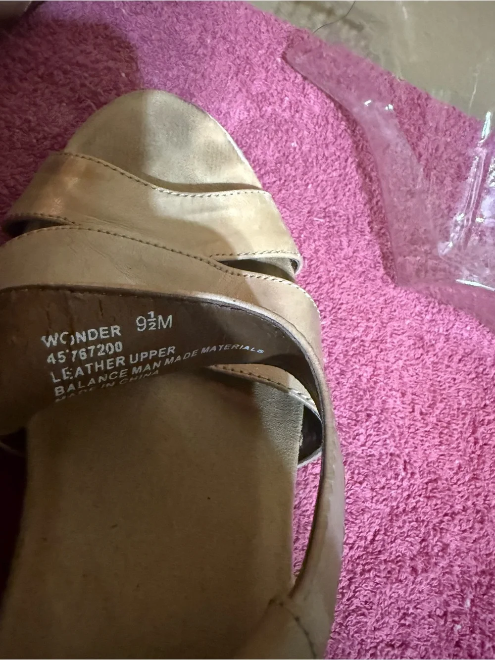 Dr. Scholl's Beige/Tan Leather Open-Toe Sandals